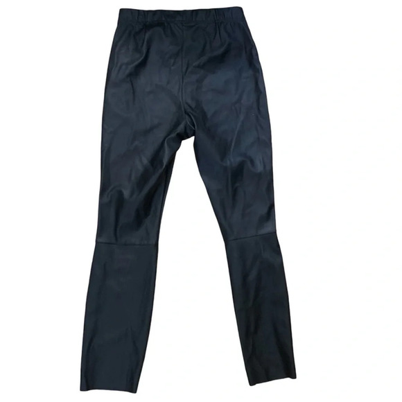 H&M Black Pleather Leggings Pants Womens Size 10 Vegan Leather Biker Grunge - Picture 2 of 6
